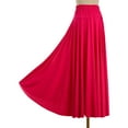 thumbnail image 6 of Nyeemya Womens Ballroom Dance Skirt Solid Color Ruffle Dancewear Flamenco Performance Costume Hot Pink XL, 6 of 7