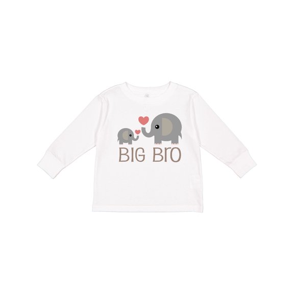 Inktastic Big Bro Boys Elephant Brother Announcement Boys Long Sleeve Toddler T-Shirt