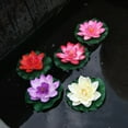 thumbnail image 3 of JUNTEX Artificial Fake Floating Flowers Lotus Water Lily Plants Garden Tank Pond Decor, 3 of 11