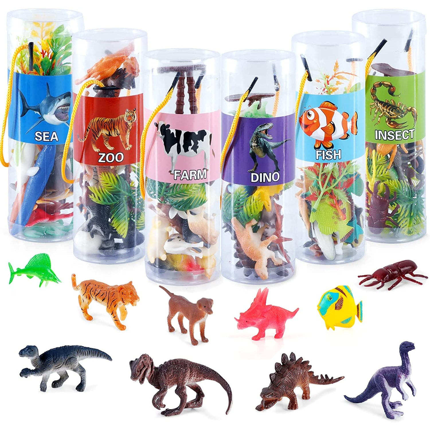 6 x Dinosaur Figures Play Set Safari Animals Jungle Farm Dino Action Figures 