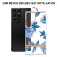 thumbnail image 3 of SaniMore for Samsung Galaxy S22 Ultra Case, Flexible TPU Magnetic Cover Support Wireless Charging Slim Flower Grass Pattern Shockproof Protective Shell for Ladies Women Girls, Blue Flowers, 3 of 9