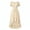 *Beige, variant on ClodeEU Women's Square Neck Puff Short Sleeve Waist Gathered Midi Dress,Elegant Casual Wedding Guest Dress Beige,Women's Plus L