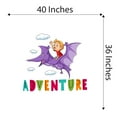 thumbnail image 4 of Cute boy riding Pteranodon in Sky ArtWall Decal Decoration Adventure Joyful Cartoon Cartoon Animals Decorating Ideas for Child's Bedroom Size: 40 In(W) x 36 In(H), 4 of 5