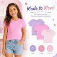 thumbnail image 5 of Btween Active Girls T-Shirts 3 Pack – Short Sleeve Ribbed Crewneck Tees, Soft Stretch Casual Everyday Tops for Girls, 5 of 7