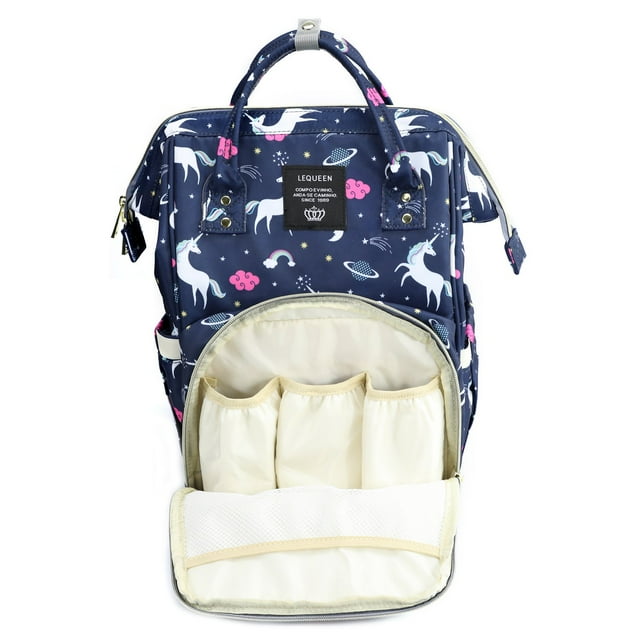 Diaper Bag Wide Open Baby Diaper Backpack Nappy Bags Large Capacity Baby Bags with Unicorn Printing