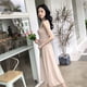 thumbnail image 2 of Vestido midi plisado sin mangas color sólido vestido casual de cintura alta, beige, m Monstrate AP001458-01B, 2 of 7