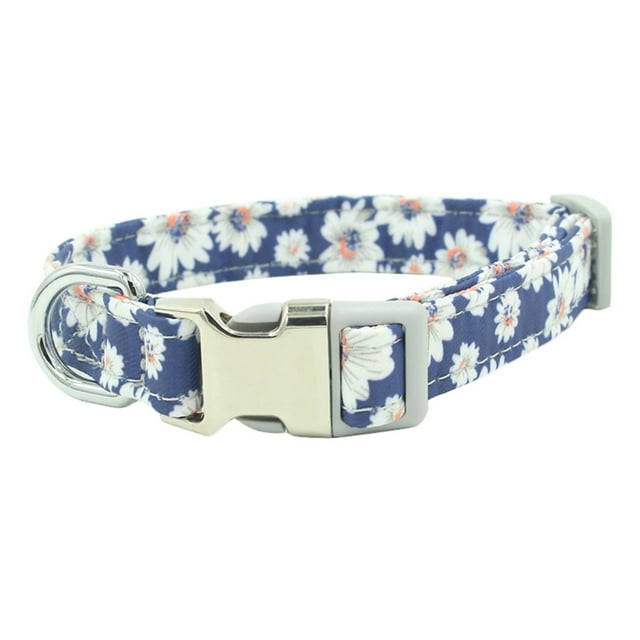 Koszal Collier Ajustable pour Chien Chiot avec Nom et Sangle de Cou Douce et Respirante à Motif Floral