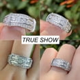 thumbnail image 3 of SFTING Men Wedding Band Engagement Men Rings Round Cut 5A CZ Silver 18K Plated Promise Band for Him Size 11, 3 of 8