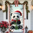 thumbnail image 1 of xihome Decoracin navideña para puerta: Pap Noel entrega regalos. Fondo para fiestas navideñas. Tela de polister, 180 x 90 cm., 1 of 6