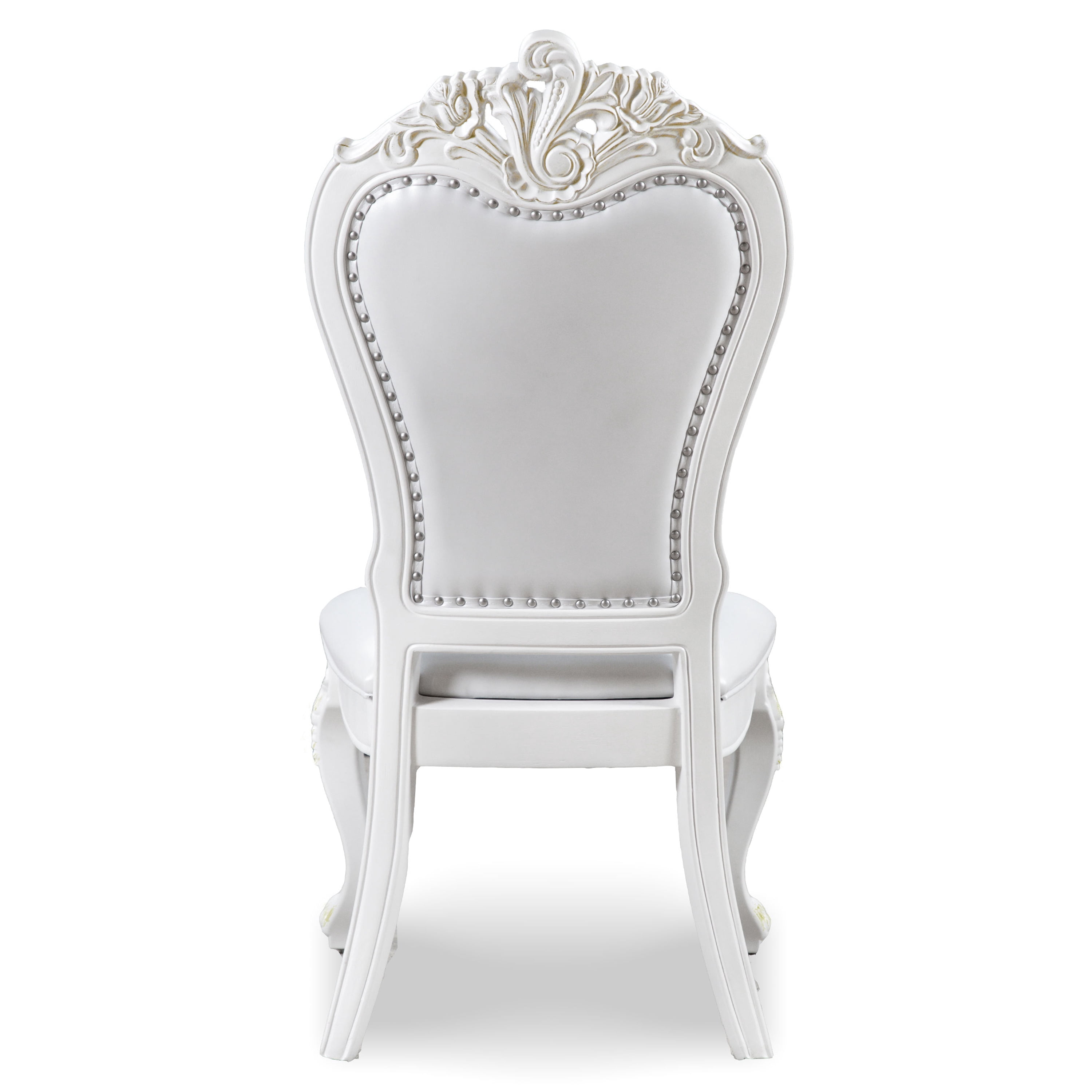 Furniture of America Alernit Traditional Nailhead Trim Dining Chairs, White (Set of 2)