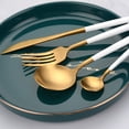 thumbnail image 5 of 4pcs Kitchen Cutlery Set with Knife Spoons Forks Corrosion-resistant 304 Stainless Steel Cooking Utensil Set Tableware, 5 of 9