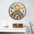 thumbnail image 2 of Yayeee Wall Clock Battery Operated 11.9" Silent Non-Ticking for Living Room, Beige Rainbow, 2 of 8