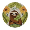 thumbnail image 4 of HAOXIT Round Tablecloth  Funny Sloth,Cute Lazy Sloths Sitting Among Tropical Leaves Washable Polyester Table Cloth Table Cover Decorations for Picnic,Kitchen,Holiday Party 31-35, 4 of 8