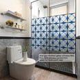 thumbnail image 4 of DKTIE 17.7" x 78.7" Blue Geometric Circular Decorative Window Privacy Film, Sunshade and UV Protection, Electrostatic Adhesive Installation, Reusable, 4 of 8