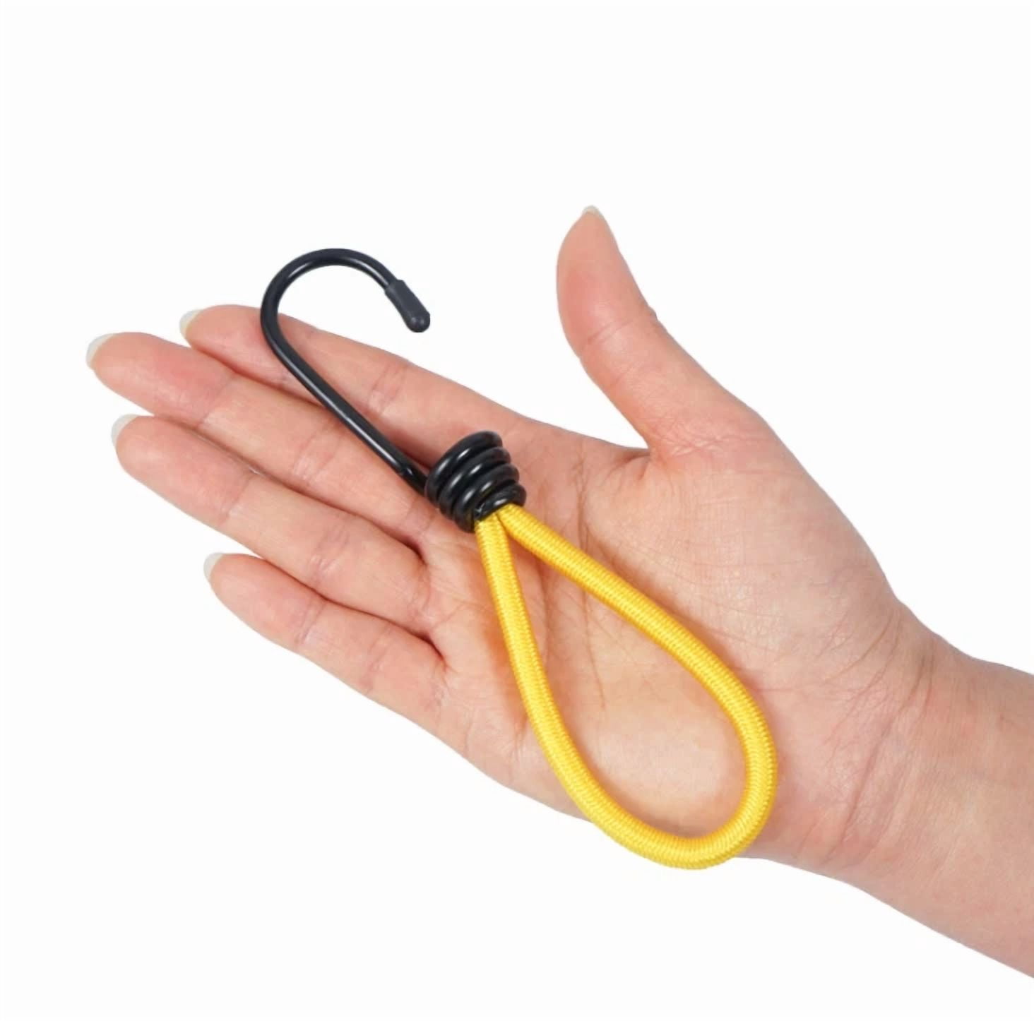 6Pcs Outdoor Tent Peg Bend Hook Camping Accessory Stretchable Elastic Pull Rope