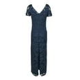thumbnail image 2 of JS Collections Boat Neck Short Sleeve Zipper Slit Back Embellished Soutache Mesh Dress-NAVY / 10, 2 of 10
