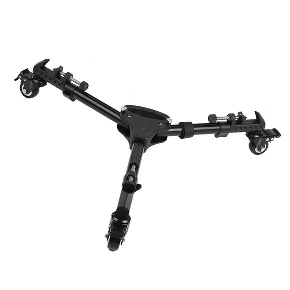VX-600 Pro 3 Tripod Wheels Pulley Universal Folding Tripod Dolly Base Stand w/ Nylon Carrying Bag Max. Load 20Kg