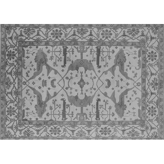 Ahgly Company Indoor Rectangle Oriental Gray Industrial Area Rugs, 7' x 10'