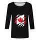 thumbnail image 2 of Camisetas Casuales de las Mujeres de Moda Impresa 3/4 Mangas Blusa Cuello Redondo para el Hogar Y Diario, 2 of 4