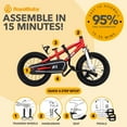 thumbnail image 2 of RoyalBaby Freestyle Outdoor Kid's Bicycle with Training Wheels, 16 Inch, Red, 2 of 10