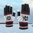 thumbnail image 2 of Skpblutn Glove Snowflake Printing , Creative And Able Mobile Phone With Screen , Thick And Adult Men'S And Women'S Knitted Warm Gloves Black One Size, 2 of 6