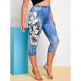 thumbnail image 1 of Tallas grandes mariposa con estampado floral cultivado Rosegal Leggings de talla grande, 1 of 5
