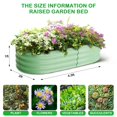 thumbnail image 3 of Kojooin Oval Galvanized Raised Garden Bed Set – 2 Pcs 4.5x2x1ft Metal Planters with Open Base, Outdoor Raised Beds for Vegetables, Flowers, Easy Assembly, 3 of 6