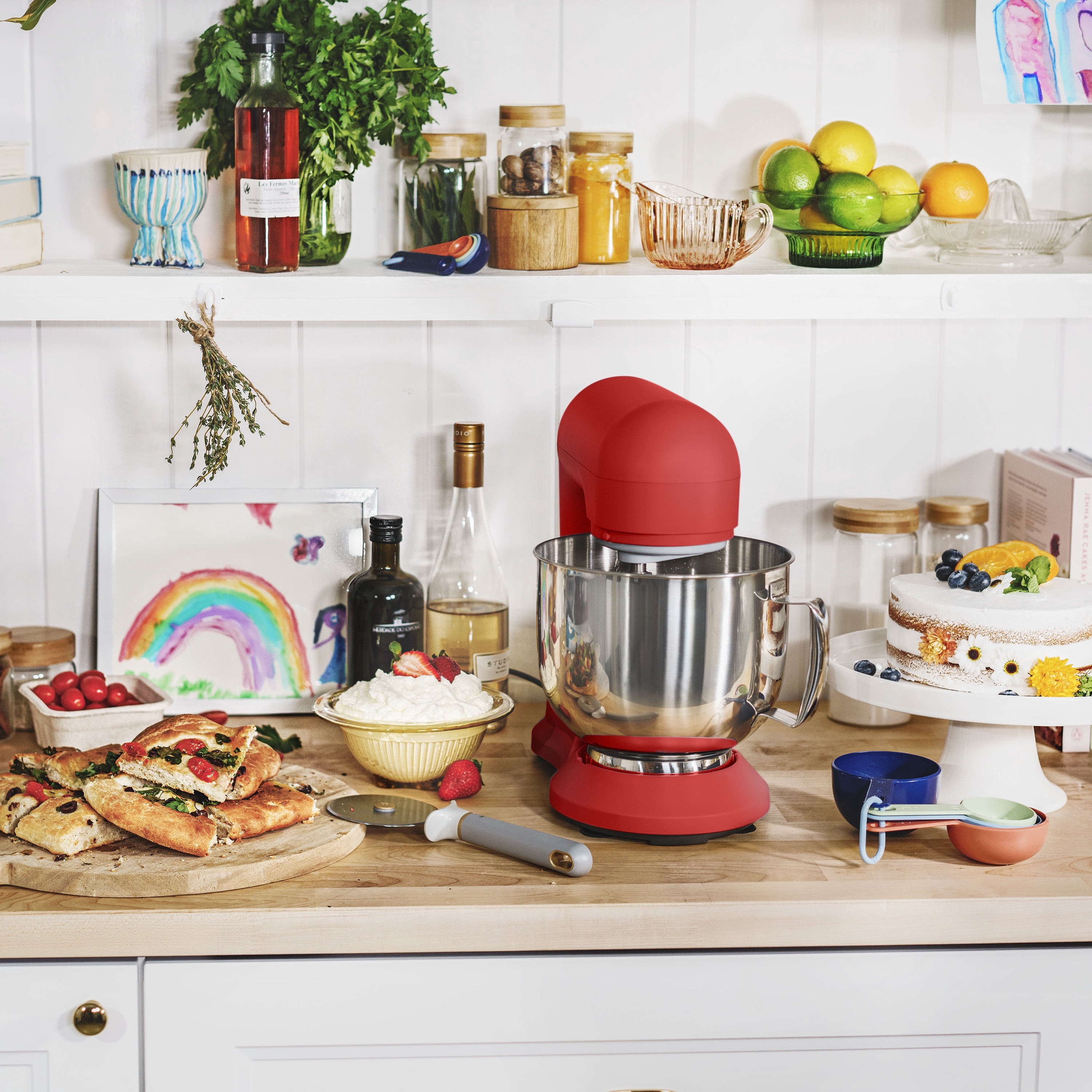 Beautiful 5.3 QT Stand Mixer, Tomato Red