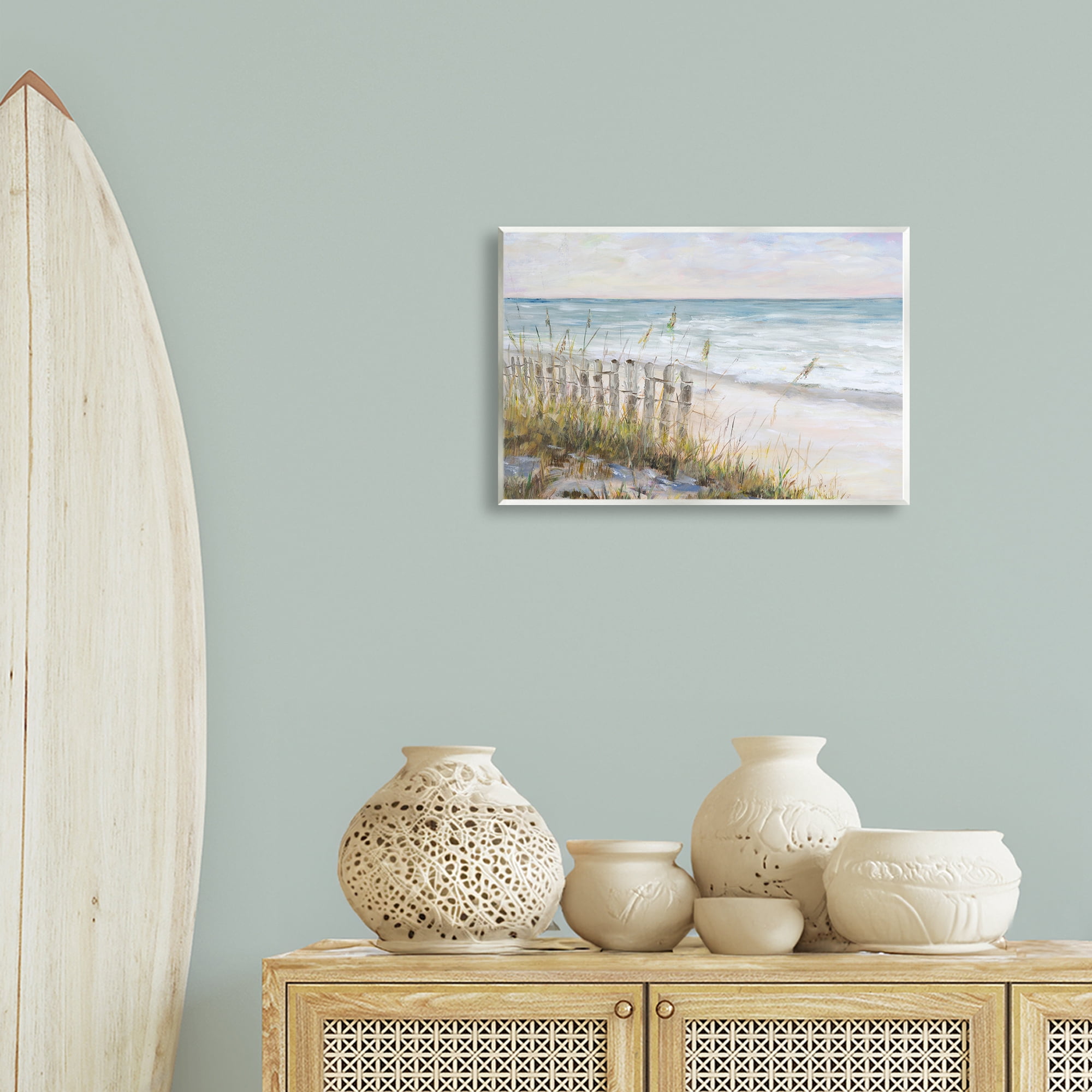 Stupell Industries Beach Tide Pools Landscape Painting Unframed Art Print Wall Art, 19 x 13