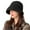 Black, variant on Mosey Women Fisherman Hat Winter Cap Sun Protection Windproof Thick Cold Resistant Solid Color Flat Top Soft Lady Outdoor Basin Cap Headwear