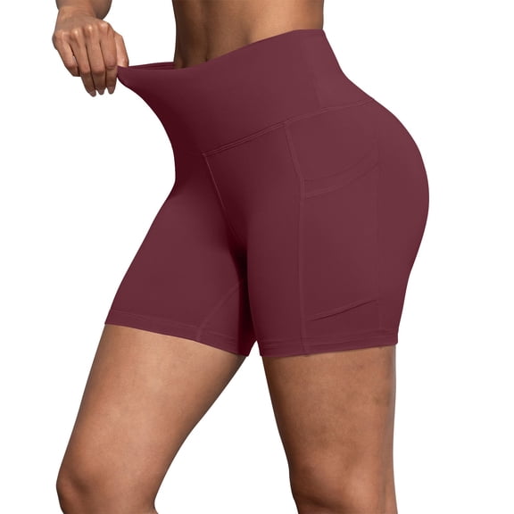 BUIGTTKLOP Biker Shorts for Women High Waisted Yoga Shorts Stretchy Slim Fitted Workout Tights Shorts with Pockets