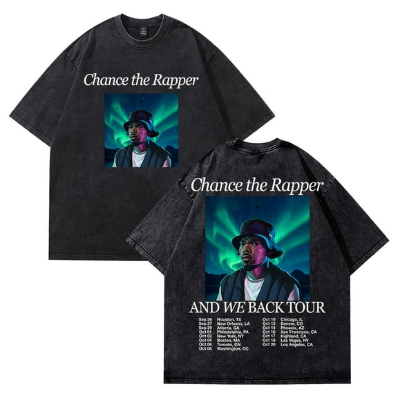 Chance the Rapper And We Back Tour Washed T-shirt Crewneck Short Sleeve Streetwear Women Men Cotton Tee