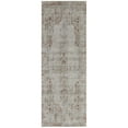 thumbnail image 6 of 8' Tan Ivory And Orange Floral Power Loom Distressed Runner Rug With Fringe, 6 of 6