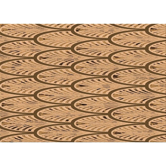 Ahgly Company Machine Washable Indoor Rectangle Transitional Yellow Orange Area Rugs, 6' x 9'
