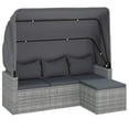 thumbnail image 2 of vidaXL 3-Seater Patio Sofa with Roof and Footstool Garden Couch Poly Rattan, 2 of 17