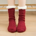 thumbnail image 4 of GigrtiJin Womens Winter Fuzzy Socks Thicken Warm Non-slip Socks Soft Comfy Casual Plush Solid Color Middle Socks, 4 of 5