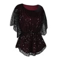 thumbnail image 3 of PrettyGuide Women's Sequin Blouse Tops Sparkly Beaded Evening Formal Party Dressy Tops, 3 of 6