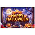 thumbnail image 1 of Pumpkin Design Halloween Banner Decorative Ghost Design Fall Theme for Party Decoration Halloween Decor Spooky Event Indoor Celebration, 1 of 5