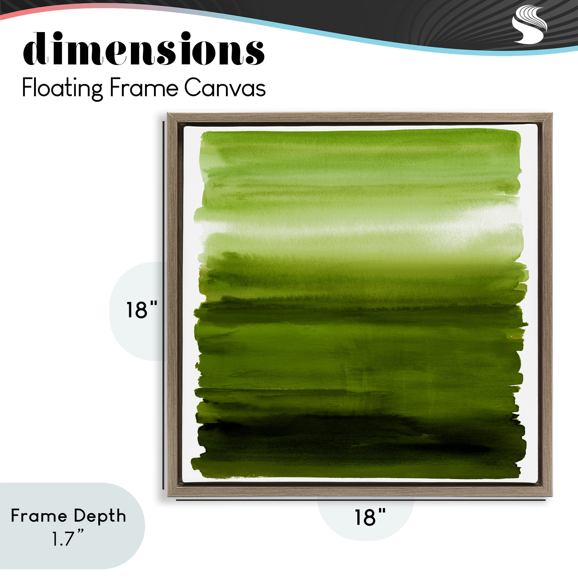 Stupell Industries Earthy Green Ombre Brown Framed Floater Canvas Wall Art, design by Allie Corbin