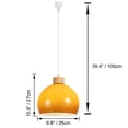 thumbnail image 4 of FSLiving Dimmable Juno Track Light Pendants, 3.2 Ft, J-Type Track Mounted Remote Control Natural Wood Socket Globe Gradient Orange Glass Cover Chandeliers 3 Lights for Kitchen Ceiling Customizable, 4 of 7