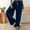 Dark Blue, variant on Womens Fall Fashi0n 2024 Pants Elastic Lace-Up Casual Solid Color High-Waisted Wide-Leg Yoga Pants Work Pants for Women 2024