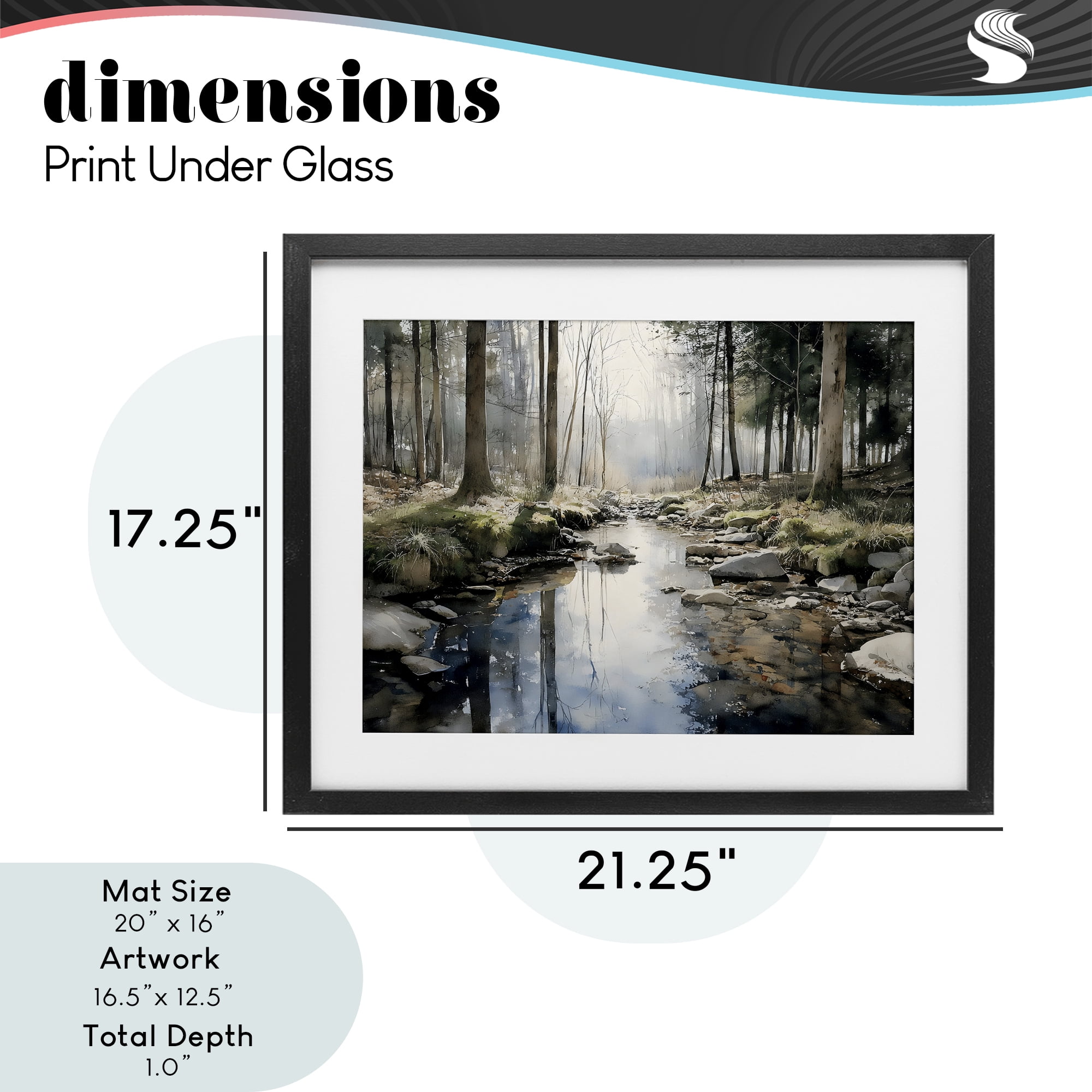 Stupell Industries Rock Creek in Morning Mist Black Framed Print Under Glass, design by Franklyn Gregory