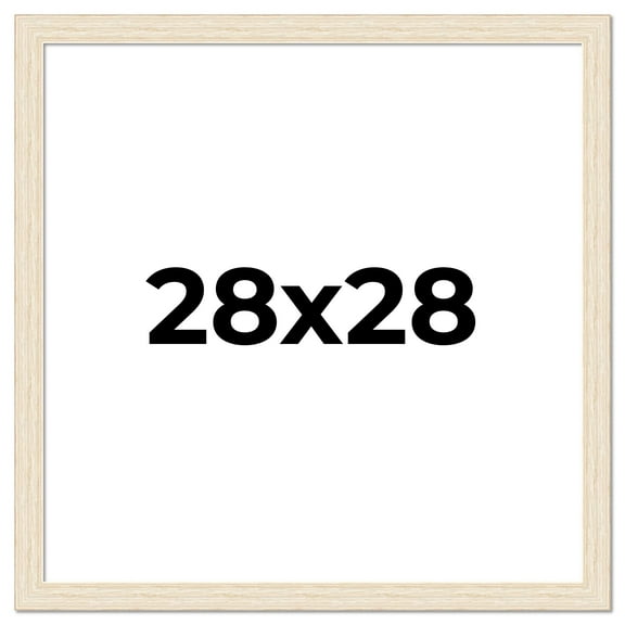 28x28 Frame White Real Wood Picture Frame Width 1.5 inches | Interior Frame Depth 0.5 inches | Barn