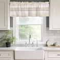 thumbnail image 2 of Valances for Windows, Khaki Ombre Light Filtering Window Treatment Valances for Living Room/Bedroom/Bathroom Windows, Modern Gradient Abstract Art 54"x 18" Rod Pocket Kitchen Curtains, 2 of 9
