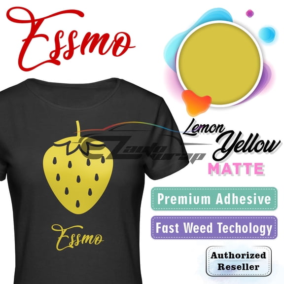 ESSMO Lemon Yellow Matte Solid Heat Transfer Vinyl HTV Sheet T-Shirt 20" Wide Iron On Heat Press DP14 20"x12"