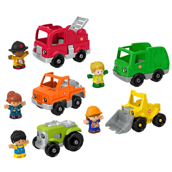 Fisher-Price Little People Toddler Playset Activity Vehicles Set with 10 Toys for Preschool Pretend Play Kids Ages 1  Years