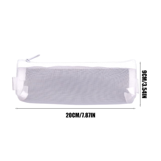 Shoe Racks 2pcs Color Mesh Pen Bag, Zipper Net Bag, Multi-functional Transparent Pencil Case Organizer Stationery Storage Bag, Office Supplies, Cosmetics