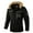 Black, variant on Men's Winter Jacket with Hood Mid-Weight Casual Coat Thickened Polyester-Filled Sleek Outdoor Apparel For Cold Weather
