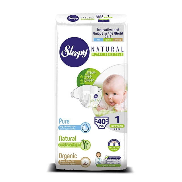 Diapers Newborn/Size 1 (411 lb), 40 Count SLEEPY Disposable Baby