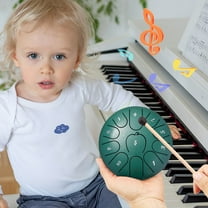 Steel Tongue Drum Kids Instrument: Musical Metal Tank Drums Set 6 Inch 8 Notes C-Key for Meditation Yoga Education Percussion with Bag, Music Book, Mallets, Finger Picks(Green)